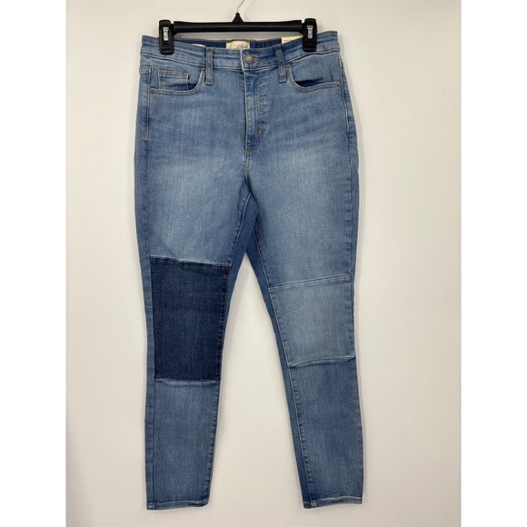 Universal Thread High Rise Skinny Patch Jean Stretch Size 8/29 Regular NEW - Picture 1 of 7